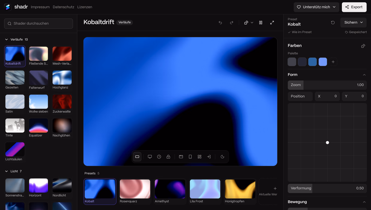 Shadr App Vorschau